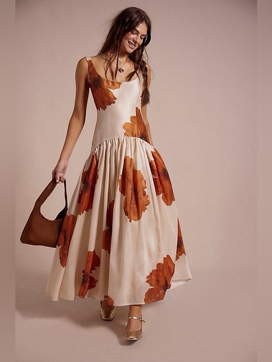 Hutch Dresses & Skirts - Hutch The Ridge Maxi Sleeveless Dress Brown Beige Floral Size 6